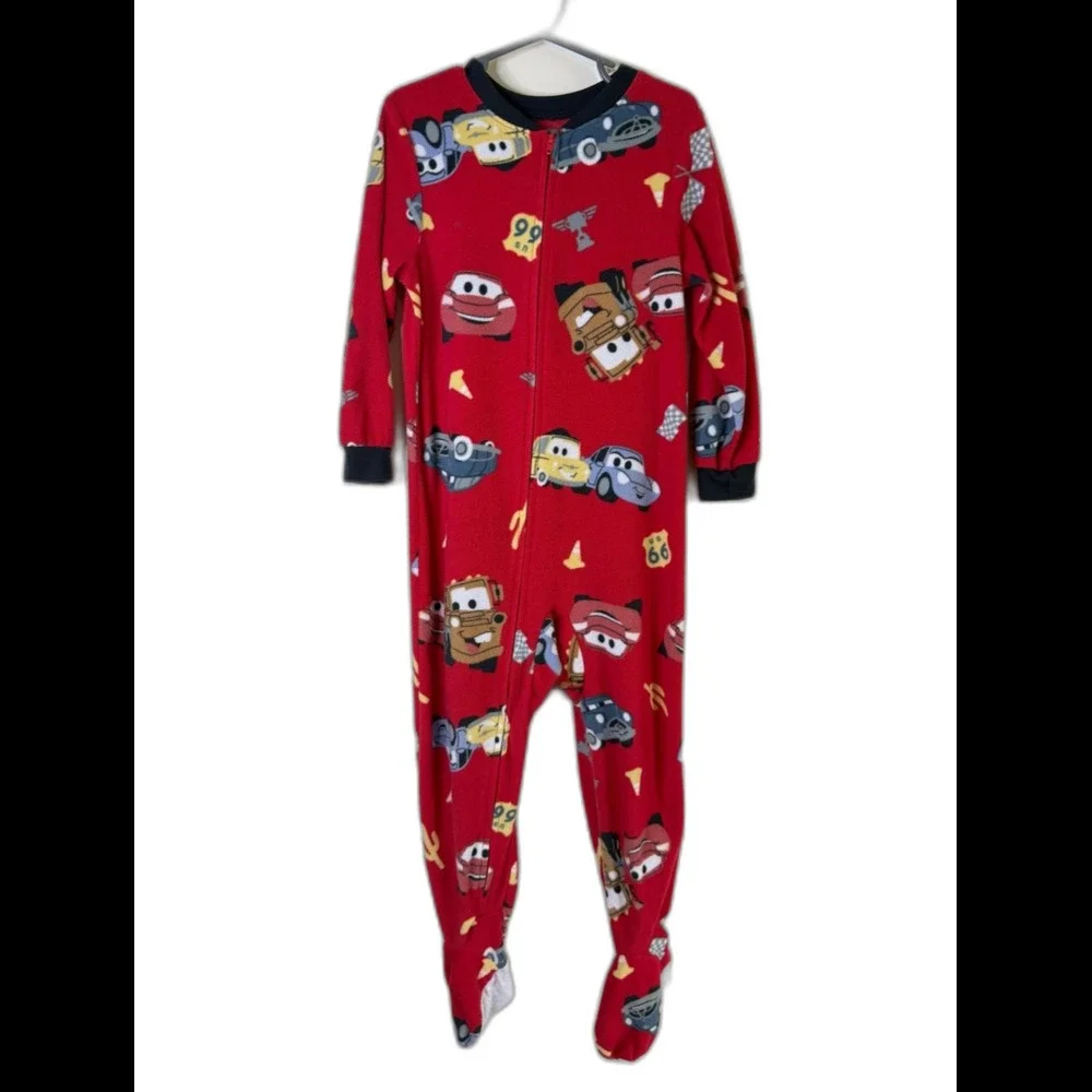 Disney Cars 5T One-Piece Fleece Pajamas